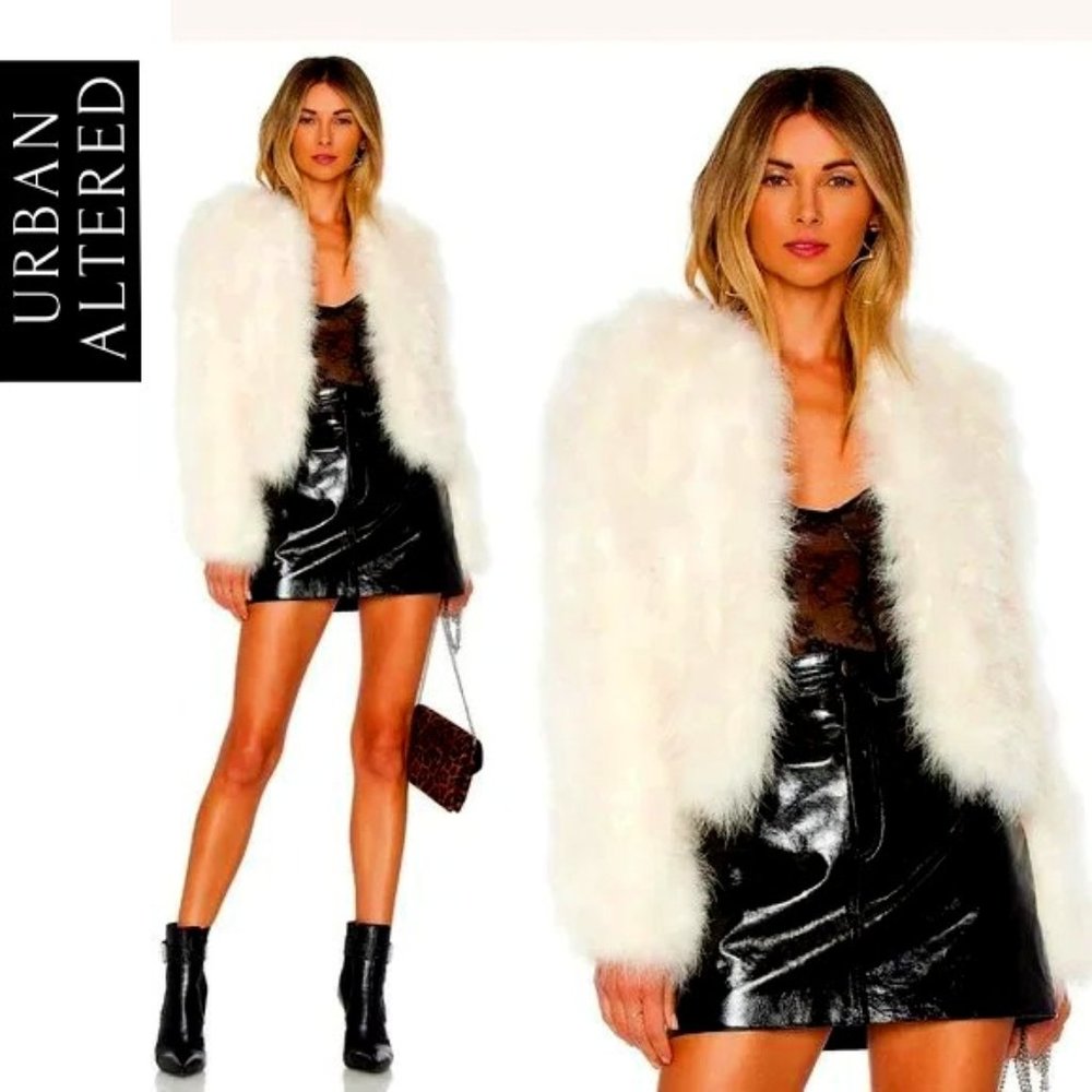 💥SHOWSTOPPER💥100% Genuine Marabou Feather Jacket in White